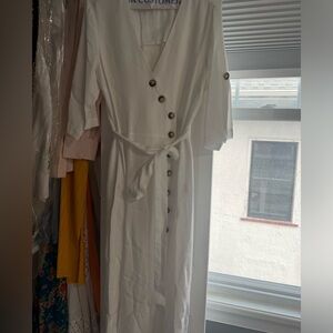 White Zara button down dress